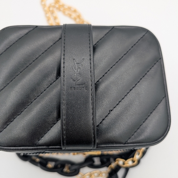 YSL Beauté Vanity Case w/ Styled Charm Chains| Black Crossbody| BNIB - Picture 12 of 15